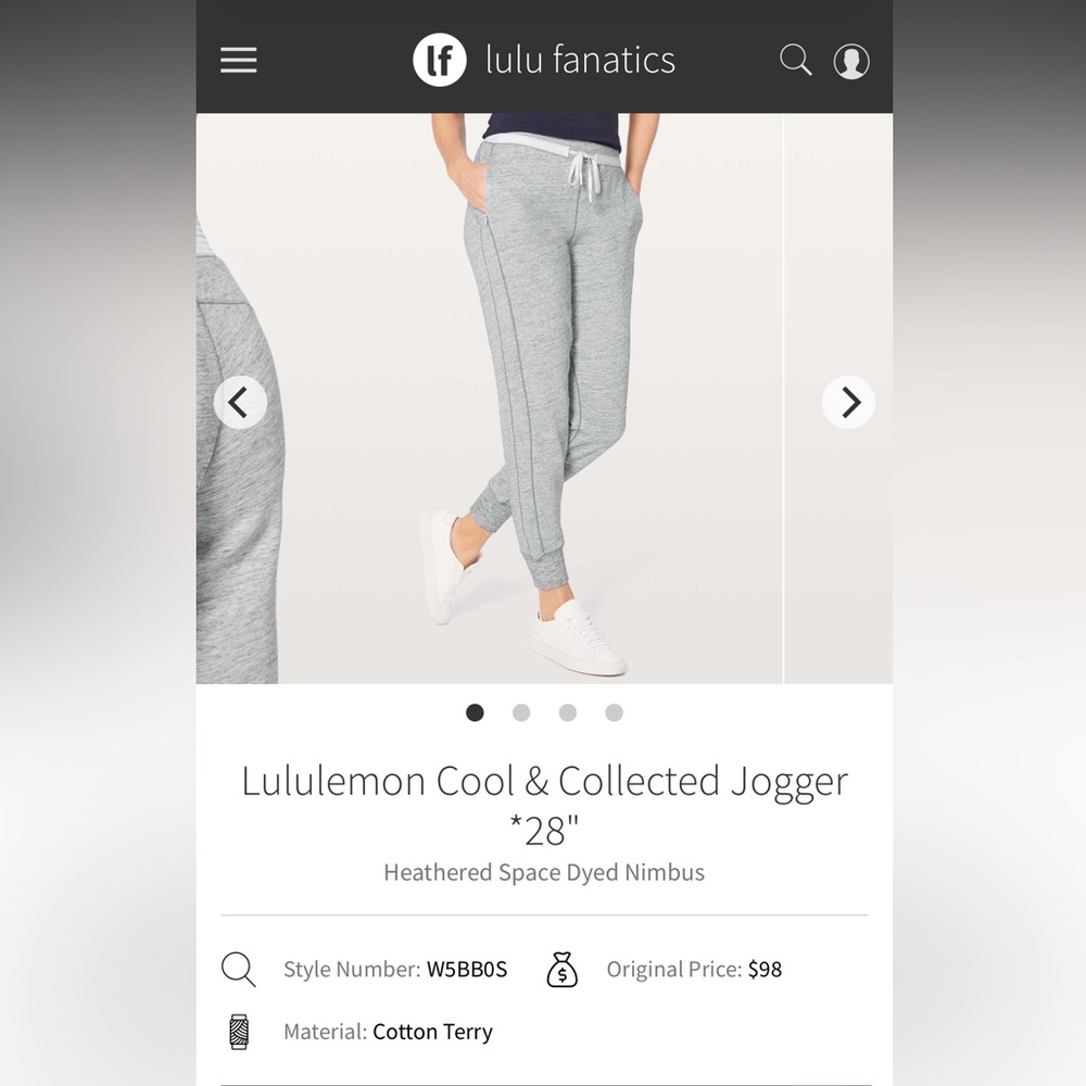 Lululemon Cool and Collected Cotton Terry Jogger 28” Size 8